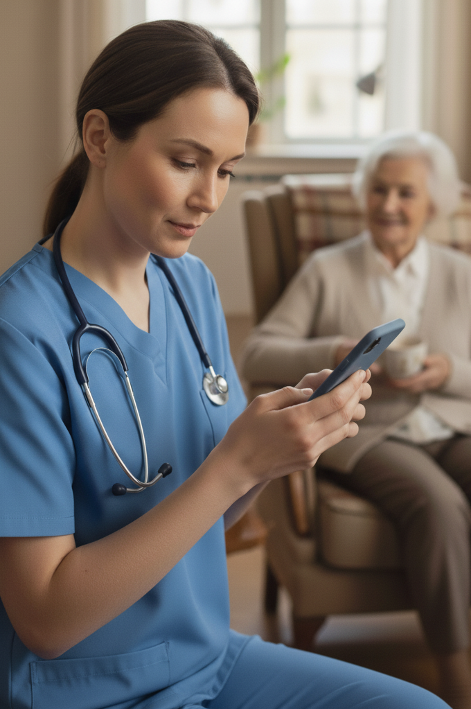 Healthcare professional using SpeakEzee for operational insights